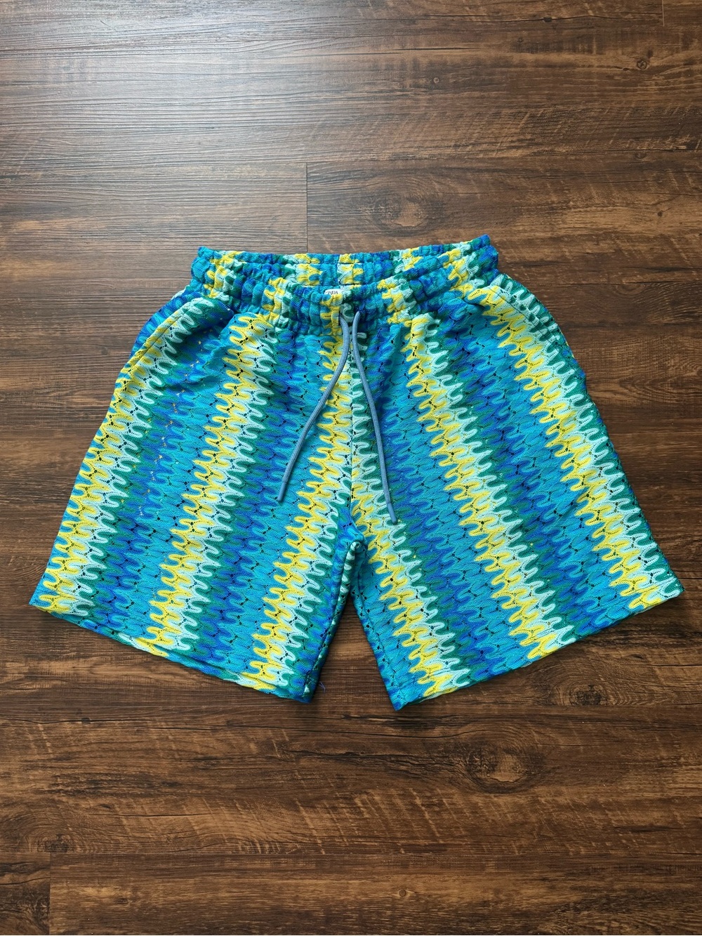 Zara Crochet Wavy Multicolor Open Knit Summer Casual Shorts